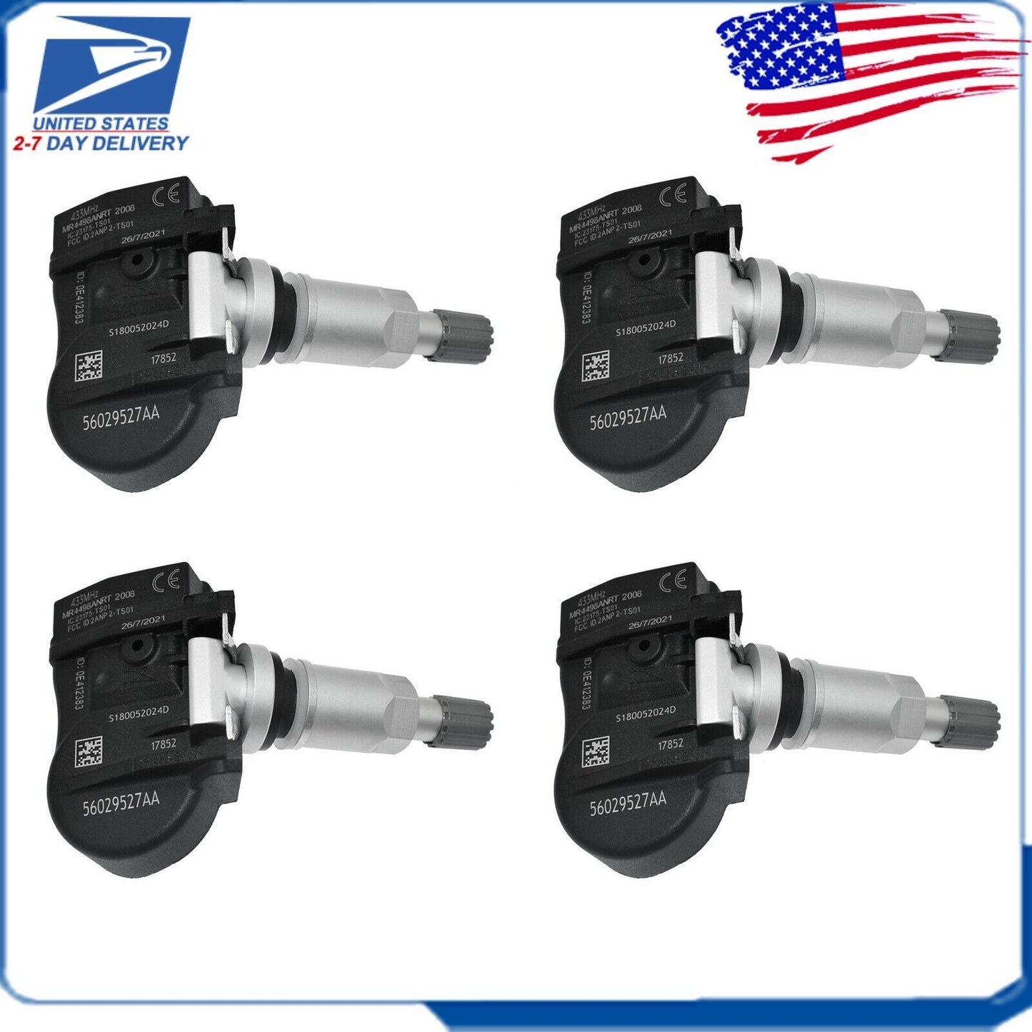 4x Tire Pressure Sensor TPMS 433MHz for 2012-2013 for Chrysler 200 for Dodge Avenger US