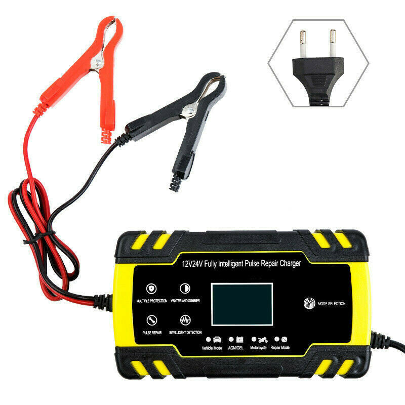 Car Battery Charger Power Pulse Repair Chargering Tool Wet Dry Lead Acid EU Plug