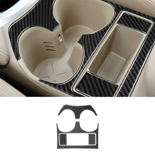 Carbon Fiber Center Cup Holder Panel Cover Trim for Nissan Rogue 2014-2016