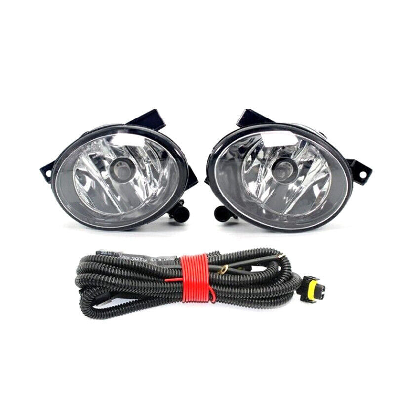 SET Front Clean Lens Fog Light Lamp+Grille+Wire for VW for Tiguan 2012-2017
