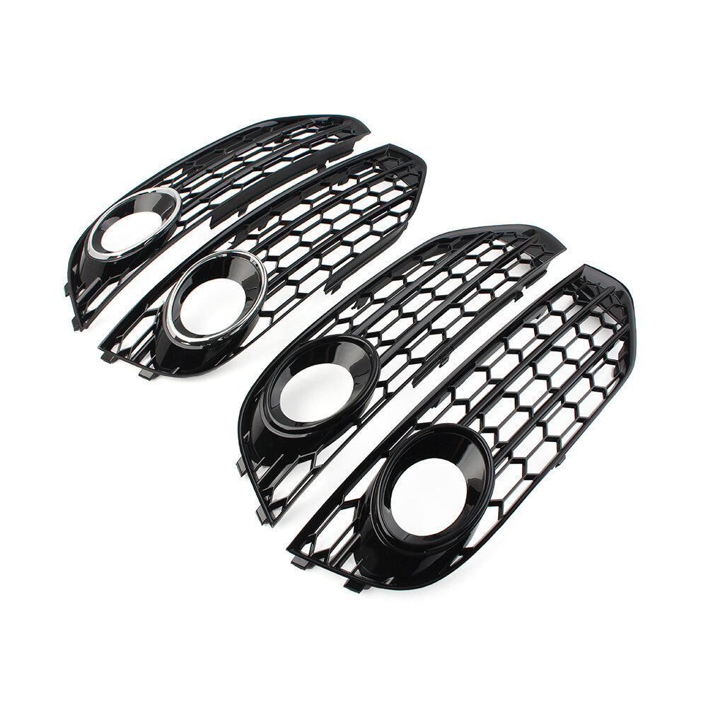 Front Bumper Honeycomb Mesh Fog Light Grille Cover Fits for Audi A4 Allroad 2010-16