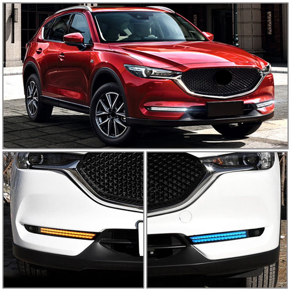 2X LED Daytime Running Light DRL Fog Light Turn Signal for Mazda CX-5 2017-2020