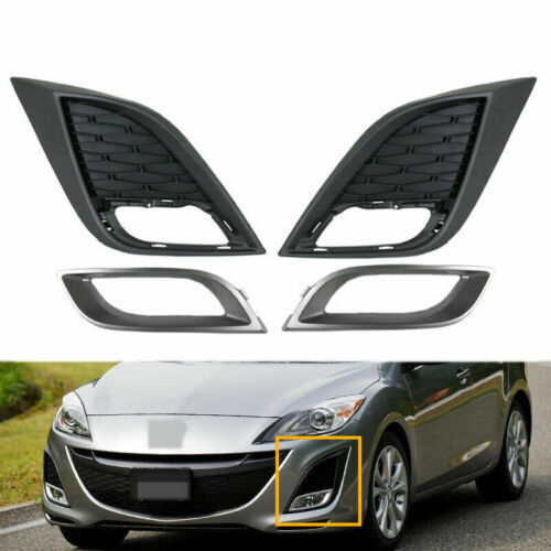 Left Right Side Front Bumper Fog Light Grill Cover for MAZDA 3 2010 2011