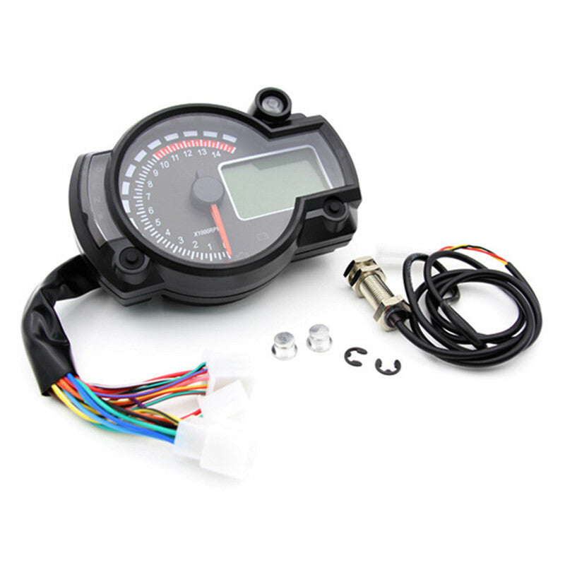 Motorcycle Electronic 7Colors LCD Tachometer Universal Digital Meter Speedometer