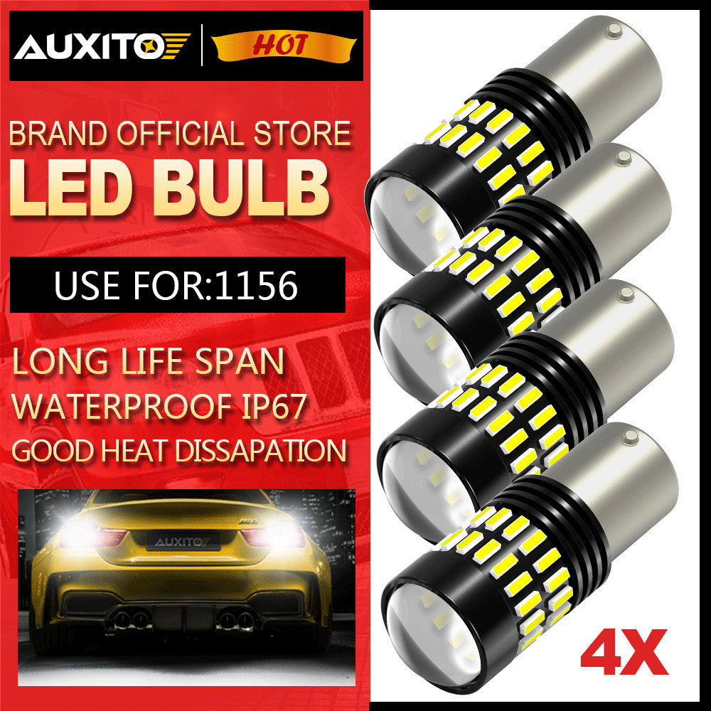 4X 1156 P21W High Power 48 SMD White Rear Brake LED Bulbs 6000K