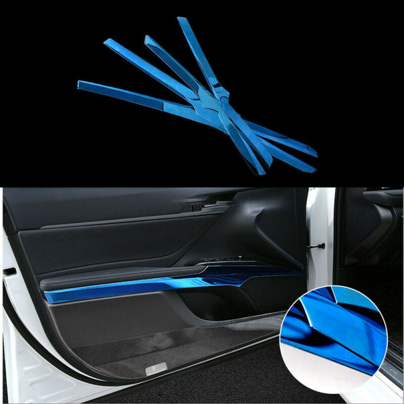for Toyota for Camry 2018-2023 Blue Stainless Interior Door Armrest Decor Cover Trim