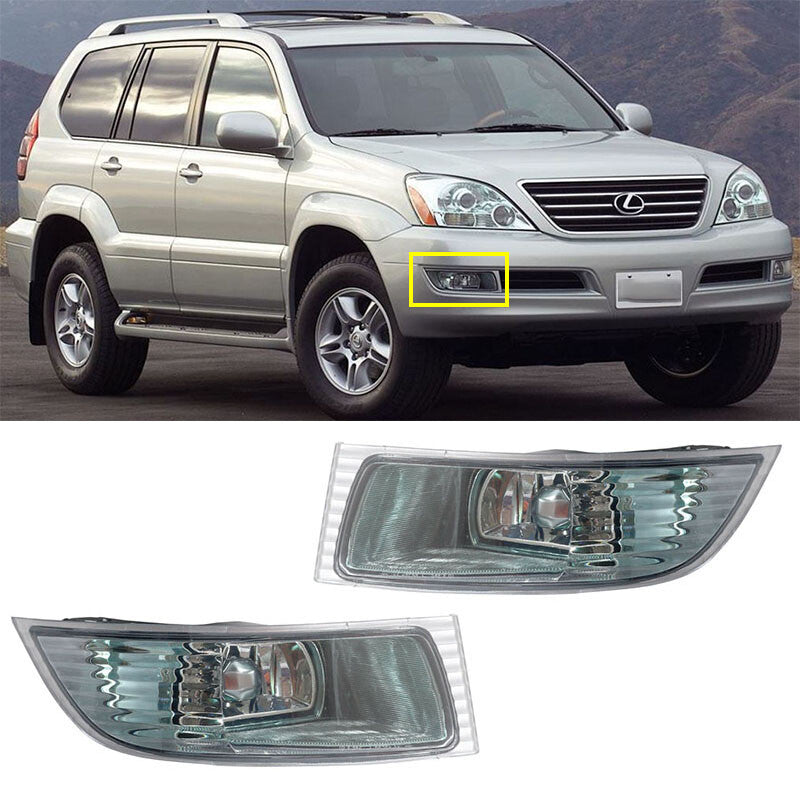 Pair Green len Front Bumper Fog Light DriverPassenger for Lexus GX470 2003-2009