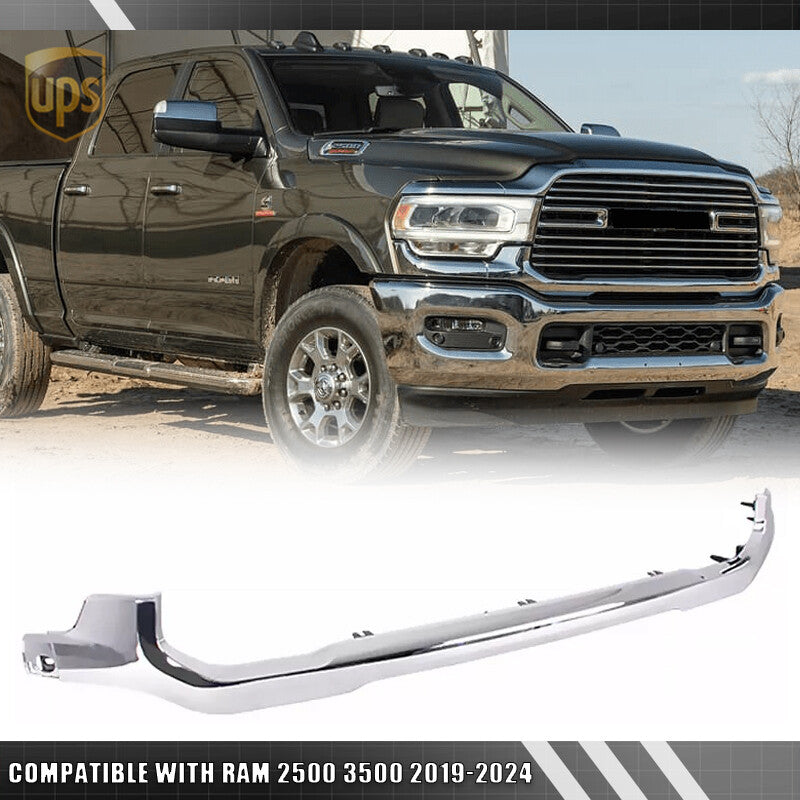 Fits for RAM 2500 3500 2019-2024 Chrome Front Bumper Lower Grille Molding Trim