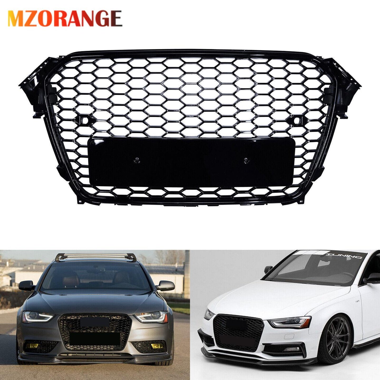 F¨¹r for Audi A4 B8PA 2013-2016 K¨¹hlergrill Frontgrills Gl?nz Schwarz 8K0853651E NEU
