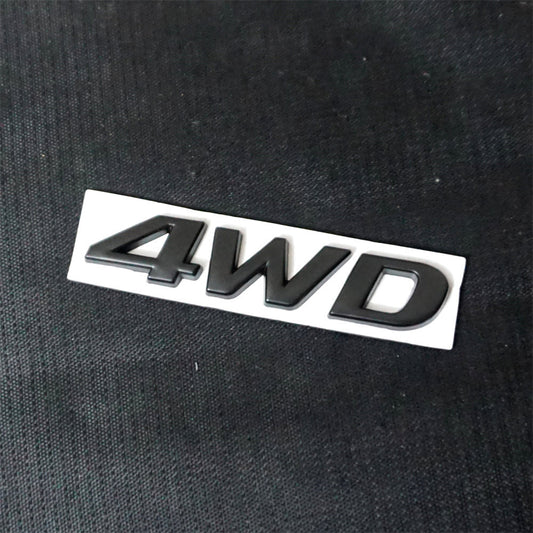 1x Black Matte 4WD Metal Badge Emblem Decal Sticker Motors Bumper SUV Fender Sep