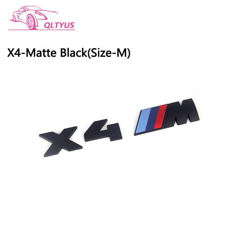 for BMW M Series X4M Trunk Emblem Size Middle Lettering Decal Badge Set Black
