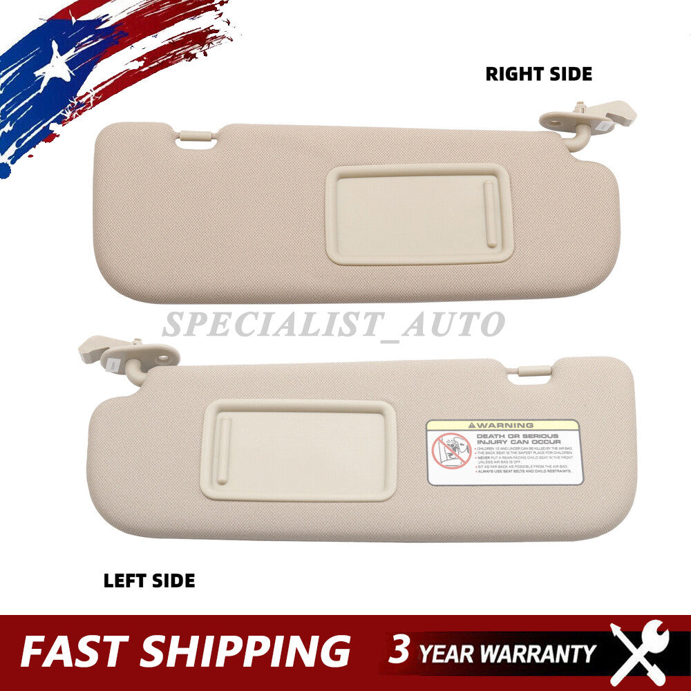 Two-pack of beige left and right sun visors suitable for Hyundai for Elantra 2012 GL 2.0L 852203X000TX