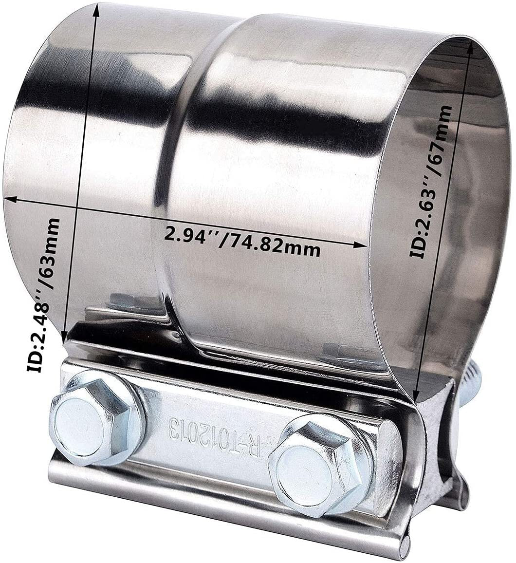 2x5 inch exhaust clamps, exhaust clamps with 5-inch ring connectors, exhaust pipe clamps