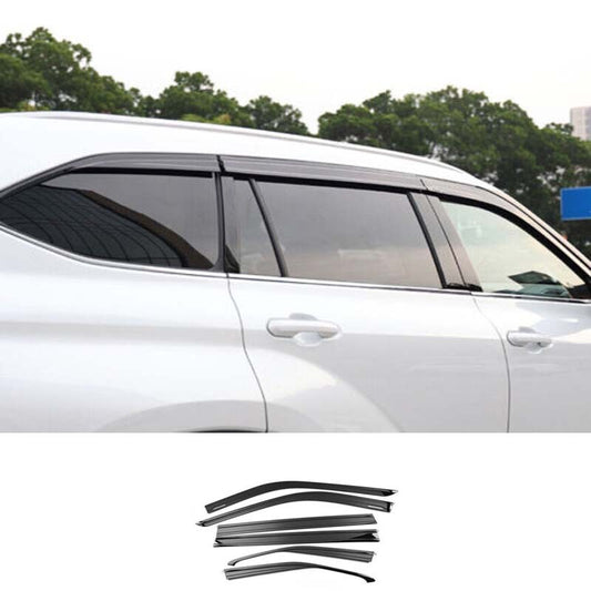 Black for Toyota Highlander 2020-2023 Side Window Visor Vent Deflector Fit 6pcs