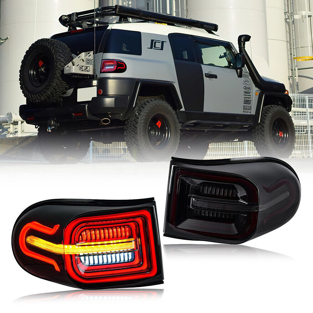 Tail Lights w/ LED Assembly Smoke for Toyota FJ Cruiser 2006-2020 Rear Lamp Pair