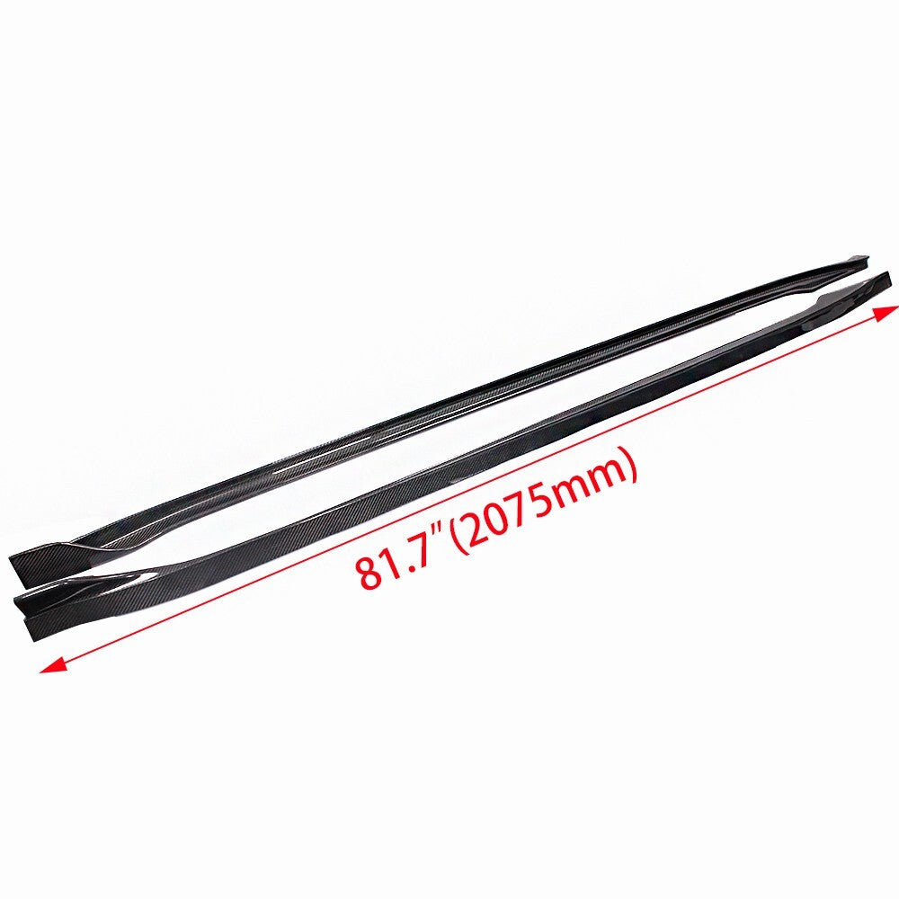 Real Carbon Fiber Side Skirt Extensions Body Kit Fit for 17-24 for Tesla Model 3