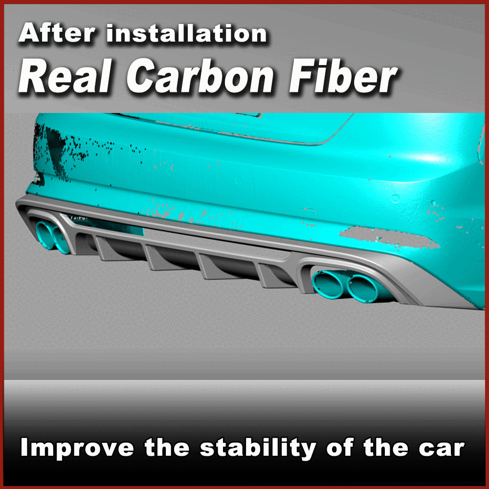 for Audi A5 S Line B9 S5 2017-2019 REAL CARBON Rear Bumper Diffuser Lip Spoiler