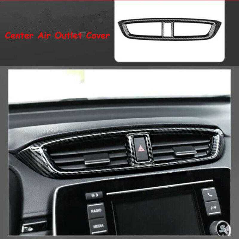 5P Carbon ABS Dashboard Air Outlet Vent Cover Trim for Honda CR-V CRV 2017-2022