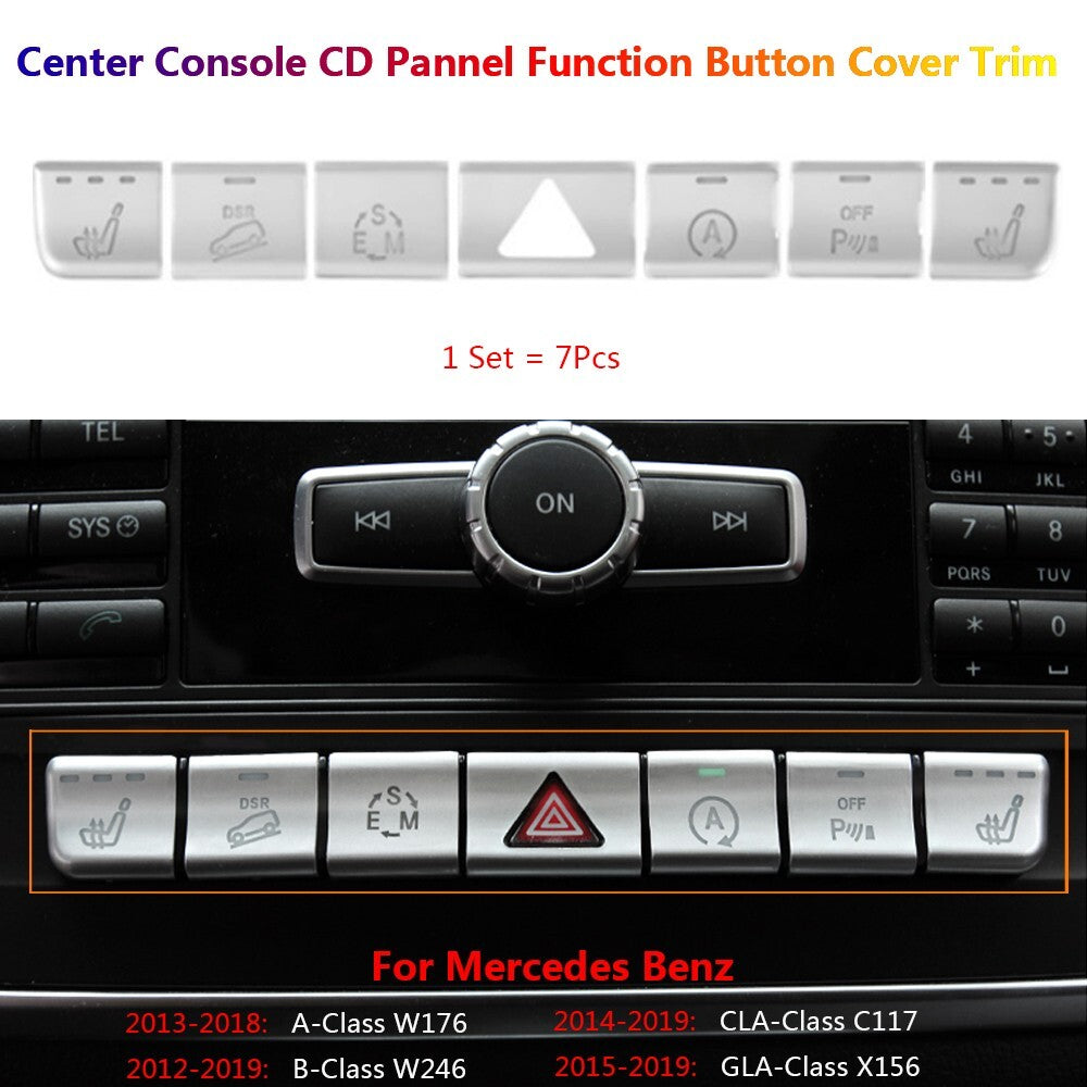 for Mercedes-Benz W176 B W246 C117 X156 Car CD Panel Function Switch Cover Trim