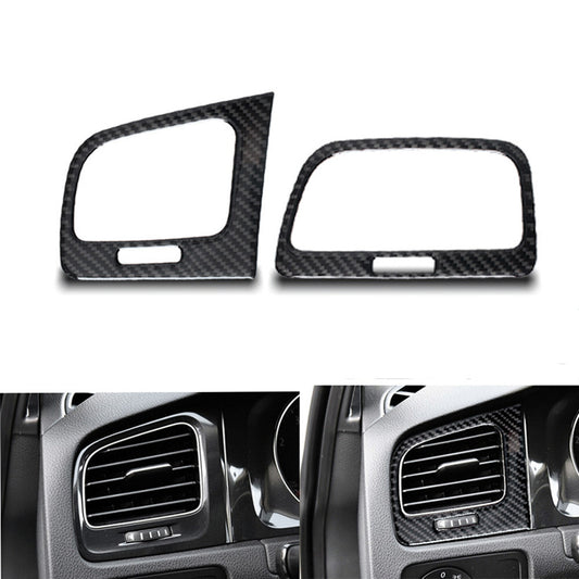 2Pcs Carbon Fiber Side Air Vent Outlet Cover Trim for VW for Golf MK7 2014-2019