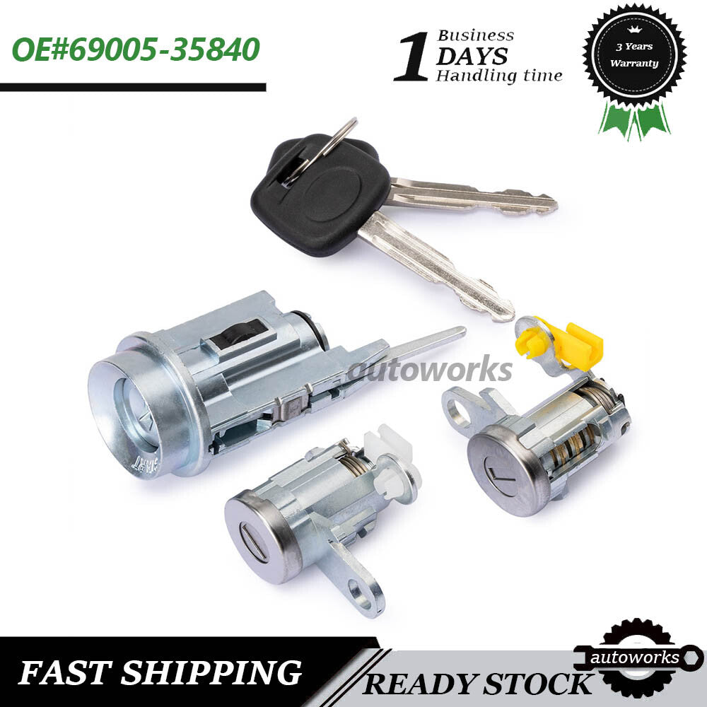 Door Lock Key Ignition Lock Cylinder Set for Toyota Tacoma Tundra 95-04 W/2 Keys