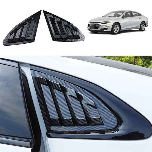2P Carbon Fiber Vent Window Scoop Louver Cover Trim for Chevrolet Malibu 2016-24