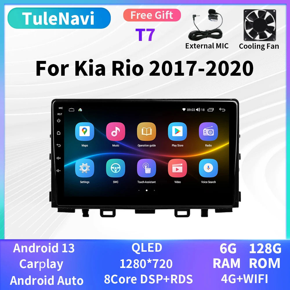 for Kia RIO YB KX Cross Stonic Android CarPlay Car Radio GPS Video Player Screen