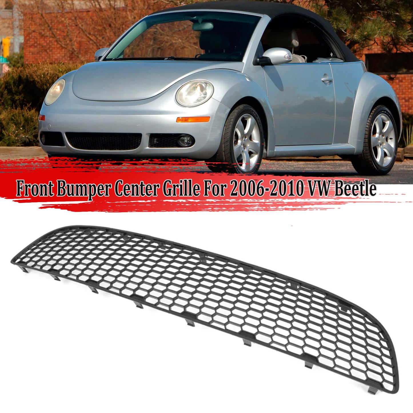 For 2006-2010 for VW Beetle Convertible Hatchback Front Bumper Grille Center Grill
