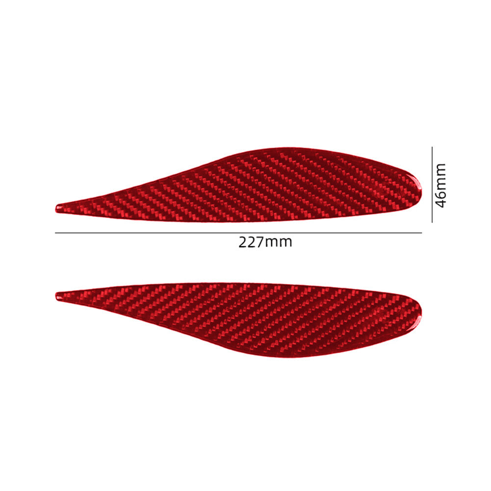 Red Carbon Fiber Side Headlight Engine Hood Vent Outlet Cover Trim For Supra A90