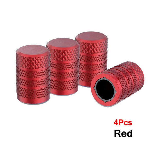 4-piece car tire valve cover rod air dust cover dice black for Volvo