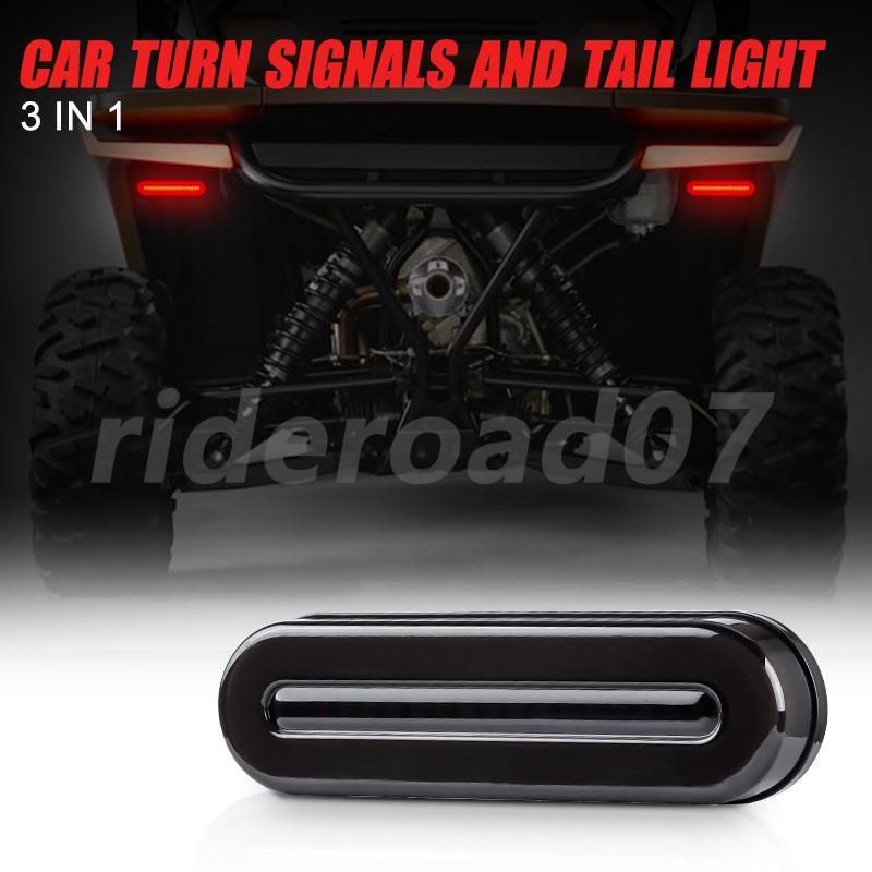 2X 5in Oval LED Stop Turn Tail Brake Lights Flowing DRL Red Amber Truck Trailer