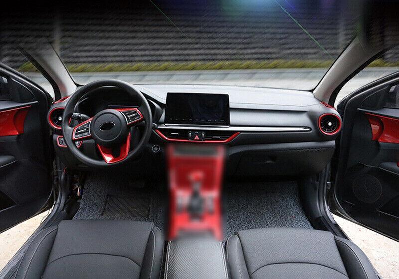 for Kia Forte K3 2019-2023 Gloss Red Center Console LR Air Outlet Vent Trim 3PC