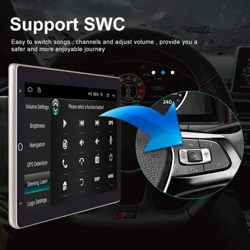 10.1 Rotatable Car Android 9.1 Stereo Radio 2DIN Touch Screen GPS Wifi + Camera