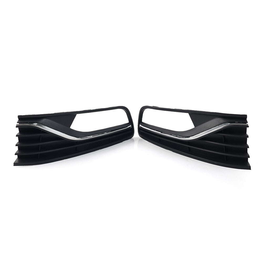 Front Bumper Lower Fog Light Grill With Hole With Chrome Trim for VW Polo V