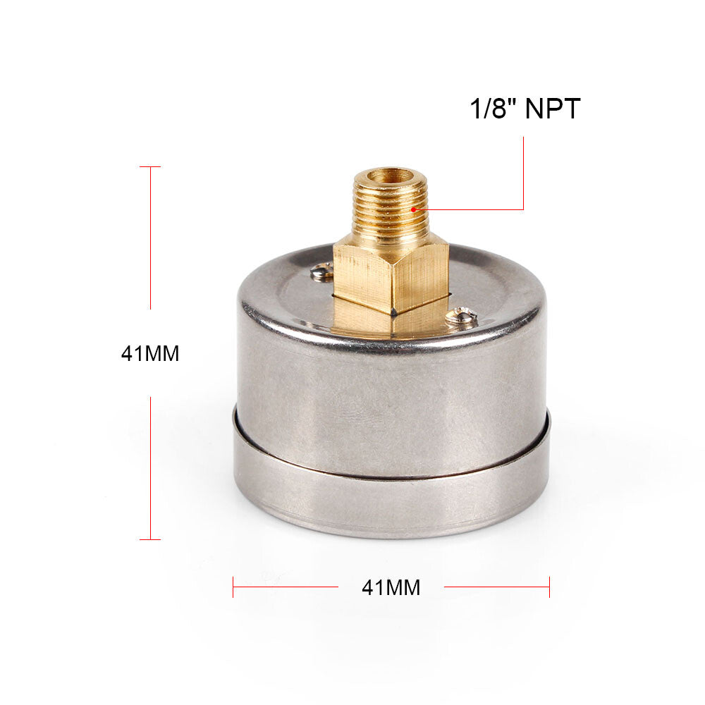 New 3/8inch Gauge Sensor T-Fitting Adapter+1/8 NPT Fuel Pressure Gauge 0-140 PSI