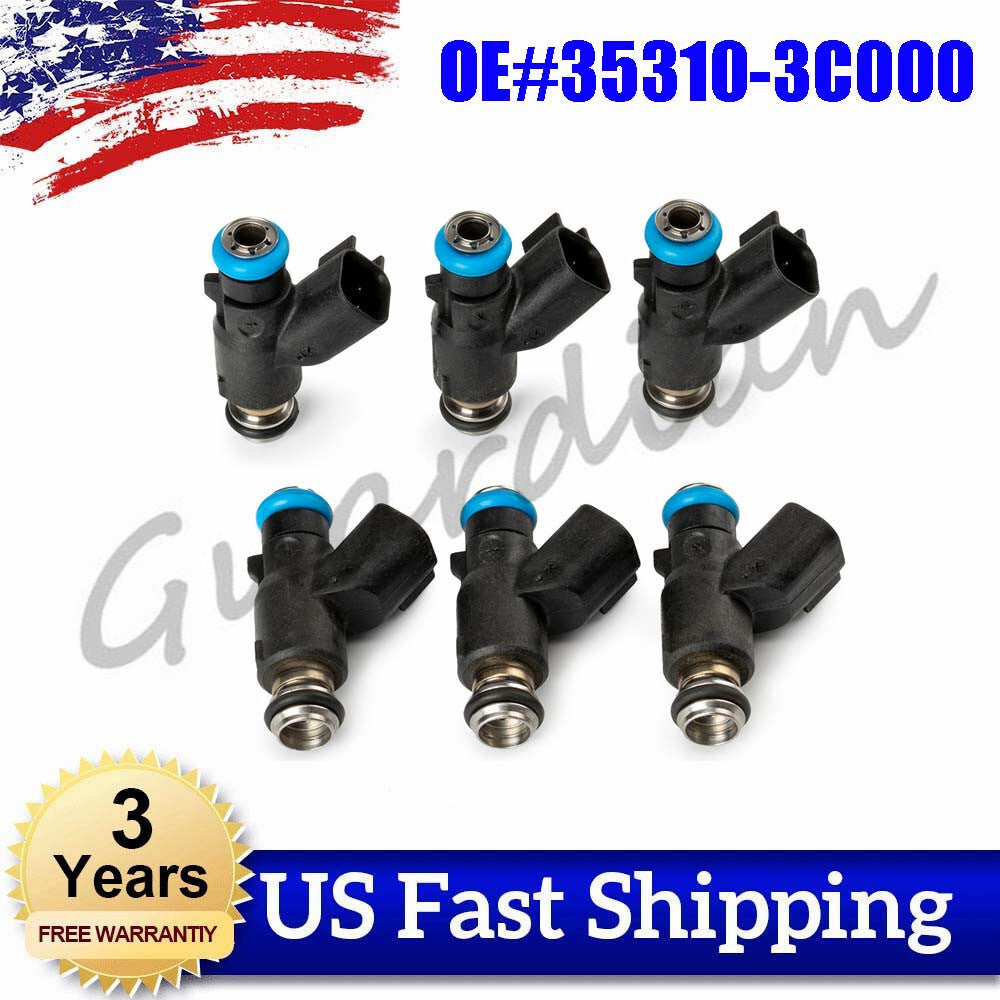 NEW 6x 35310-3C000 Fuel Injector 2007-2008-2009 for Hyundai Santa Fe 3.3L V6