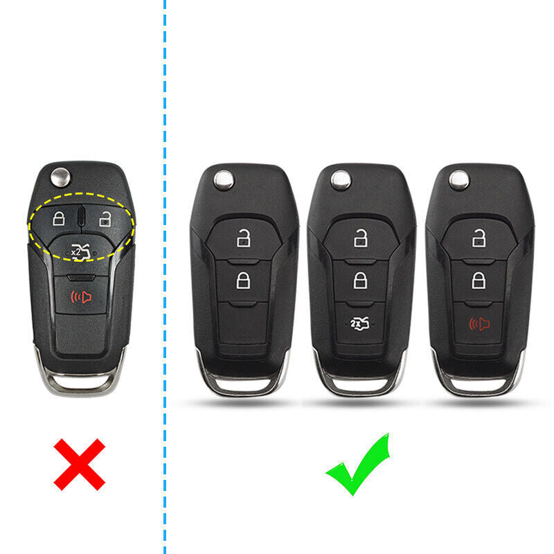 Carbon Fiber Flip Key Shell Cover Fob Case for Ford Explorer F150 Mondeo Ranger