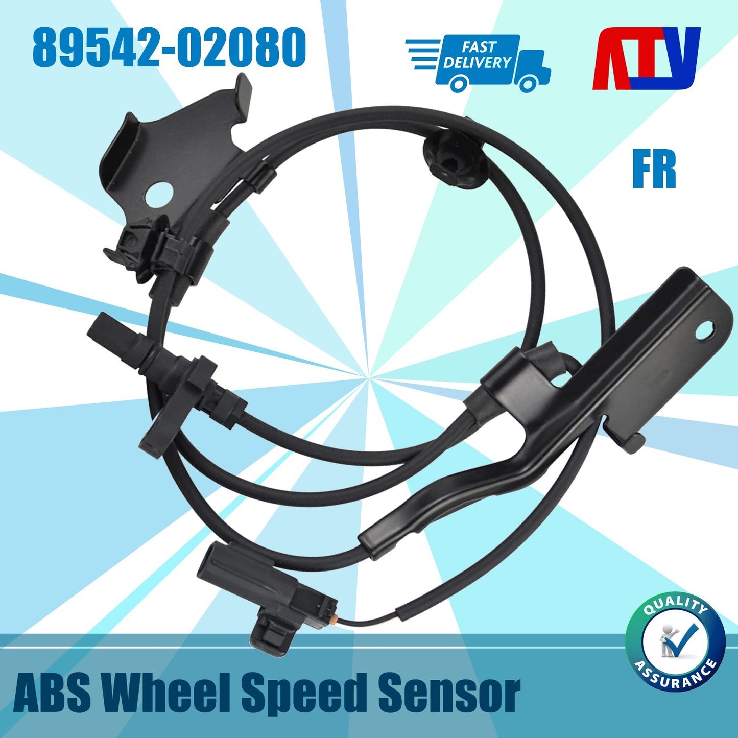 1pcs Front Right ABS Wheel Speed Sensor Fits 07-13 for Toyota for Corolla 89542-02080