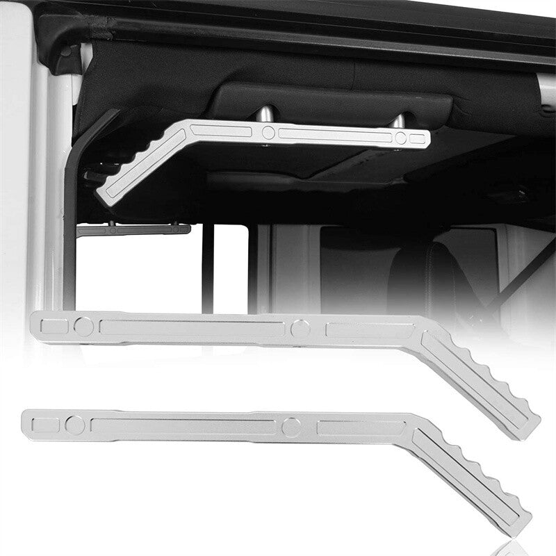 Silver Rear Grab Handles Grip Handles Bar Aluminum for Jeep for Wrangler JK 07-18