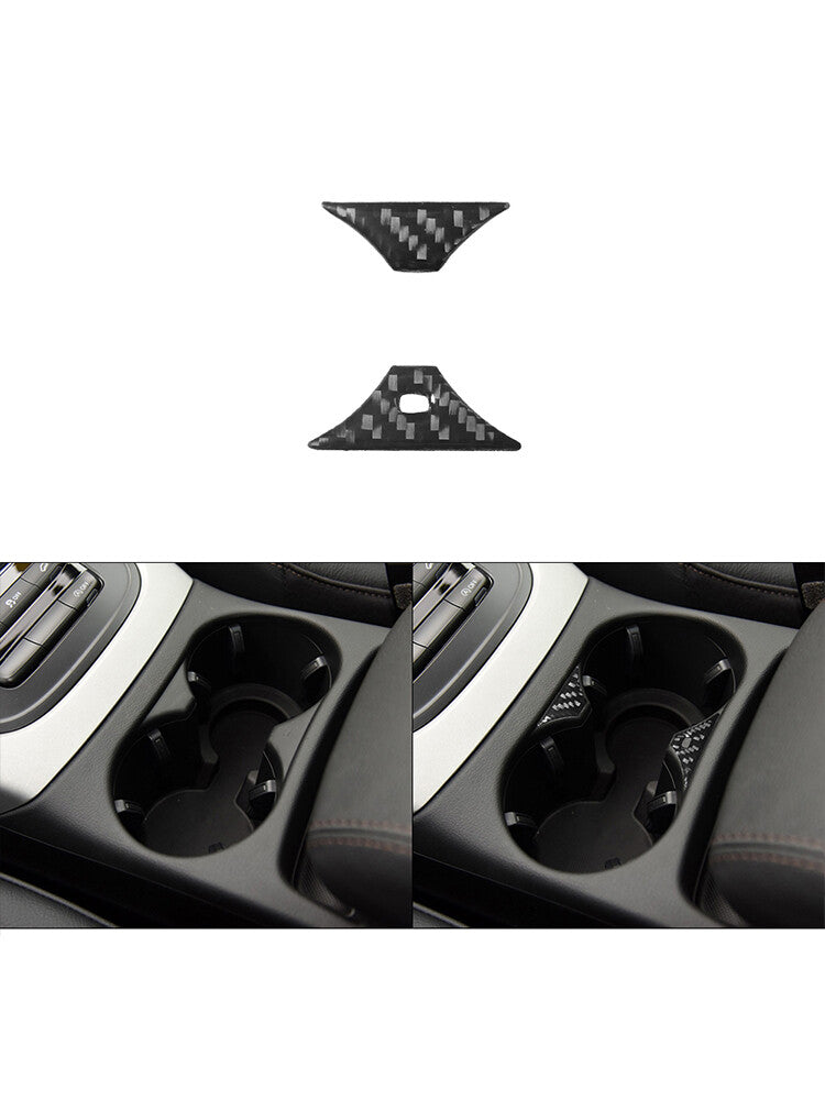 2Pcs Center Cup Frame Trim Cover Decoration Carbon Fiber for Audi Q5 2009-2017