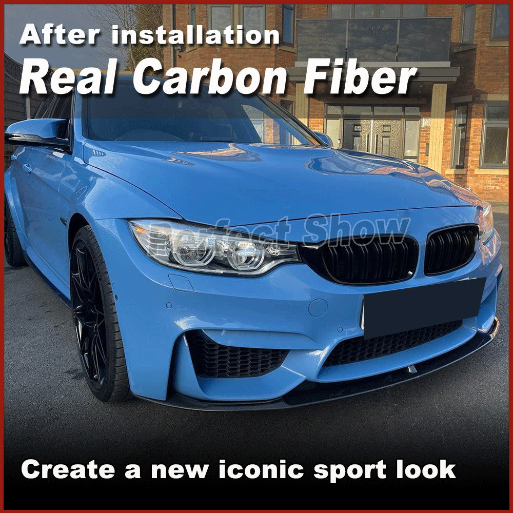 for BMW F80 M3 F82 F83 M4 14-19 REAL Carbon Fiber Front Bumper Lip Chin Spoiler