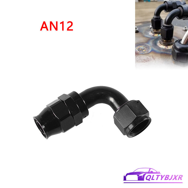 12AN PTFE Hose End Fitting Adapter AN12 90 Degree for PTFE Hose Line Only Black