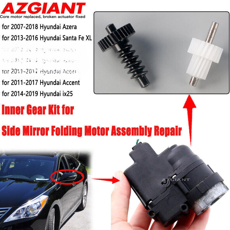 2-Piece Car Side Mirror Folding Motor Gear for 2013-2016 for Hyundai Santa Fe XL