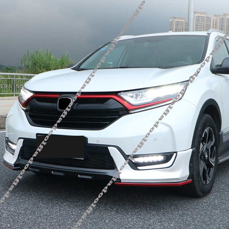 Front Grille Grilles Moulding Cover Trim for Honda CR-V 2017-19 Glossy Black+Red