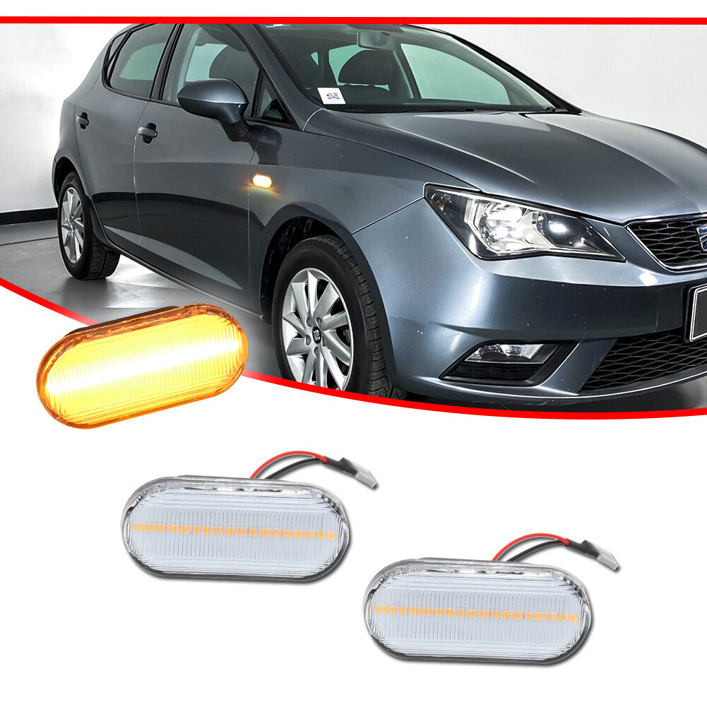 Transparent lens amber LED mudguard side marker light suitable for Volkswagen MK4, for Golf GTI, R32, Beetle 2X