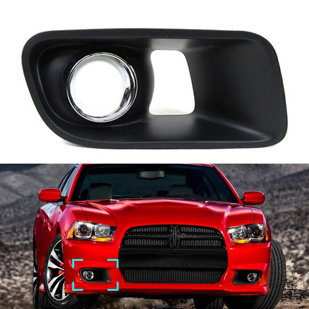 Right Side Front Bumper Fog Light Lamp Bezels Fit For 2012-2014 13 for Dodge Charger
