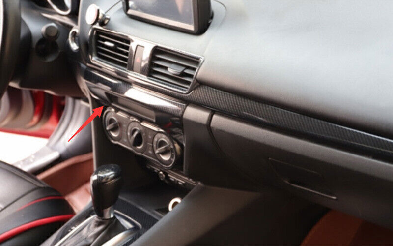for Mazda 3 Axela 14-16 Carbon Fiber Central Console AC Switch Panel Cover Trim