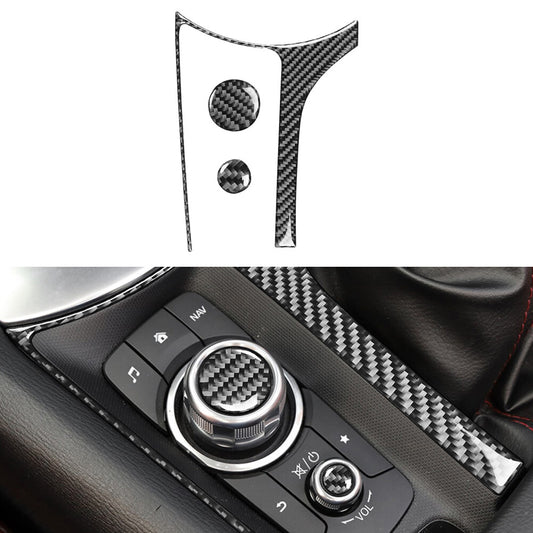for Mazda MX-5 2016-2020 Carbon Fiber Interior Multimedia Surround Cover Trim