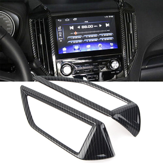 Front Middle Air Vent Cover Trim Fit for Subaru Forester 2019-2022 Carbon Fiber Look