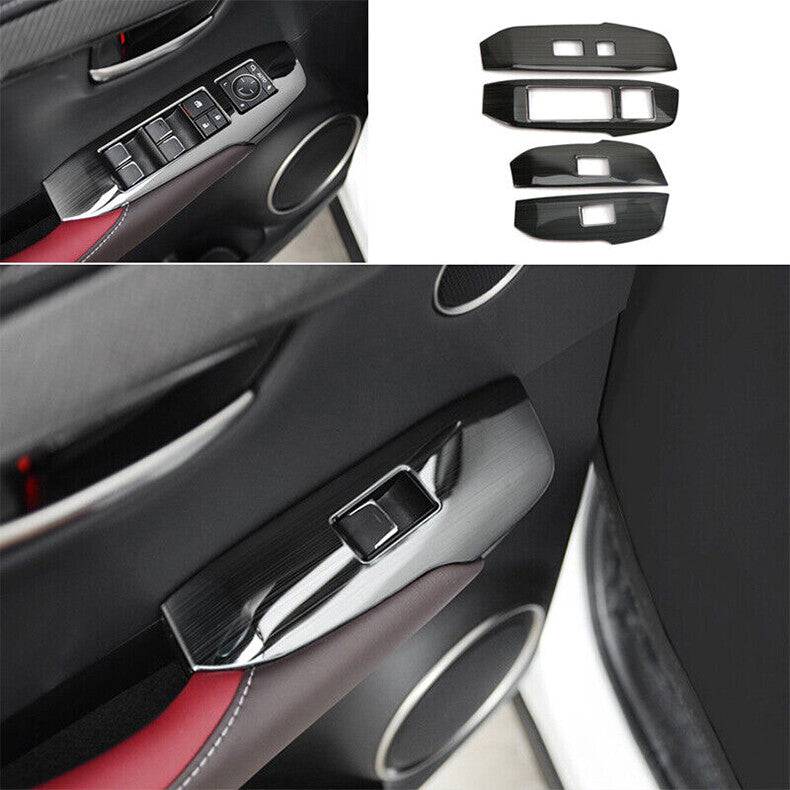for Lexus NX200t 300h 2015-2021 Black Steel Window Lift Switch Button Panel Trim
